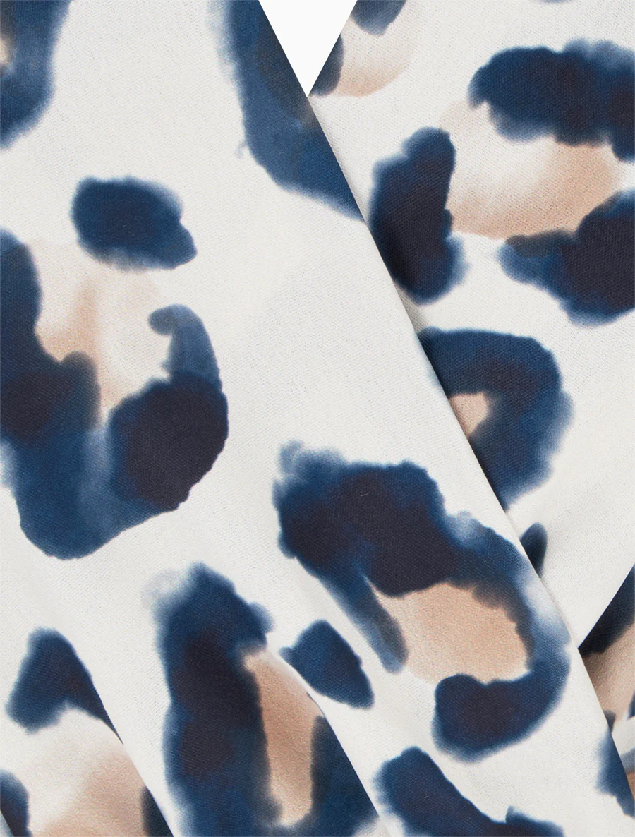 Mouwloze jurk met luipaardprint - Marine - Image 3