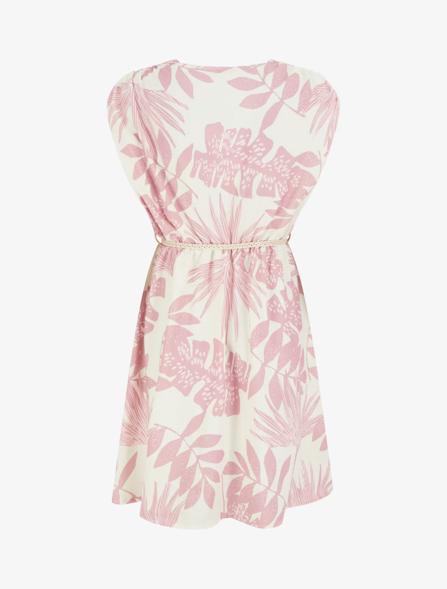 Mouwloze midi-jurk met tropische print - Roos - Image 2
