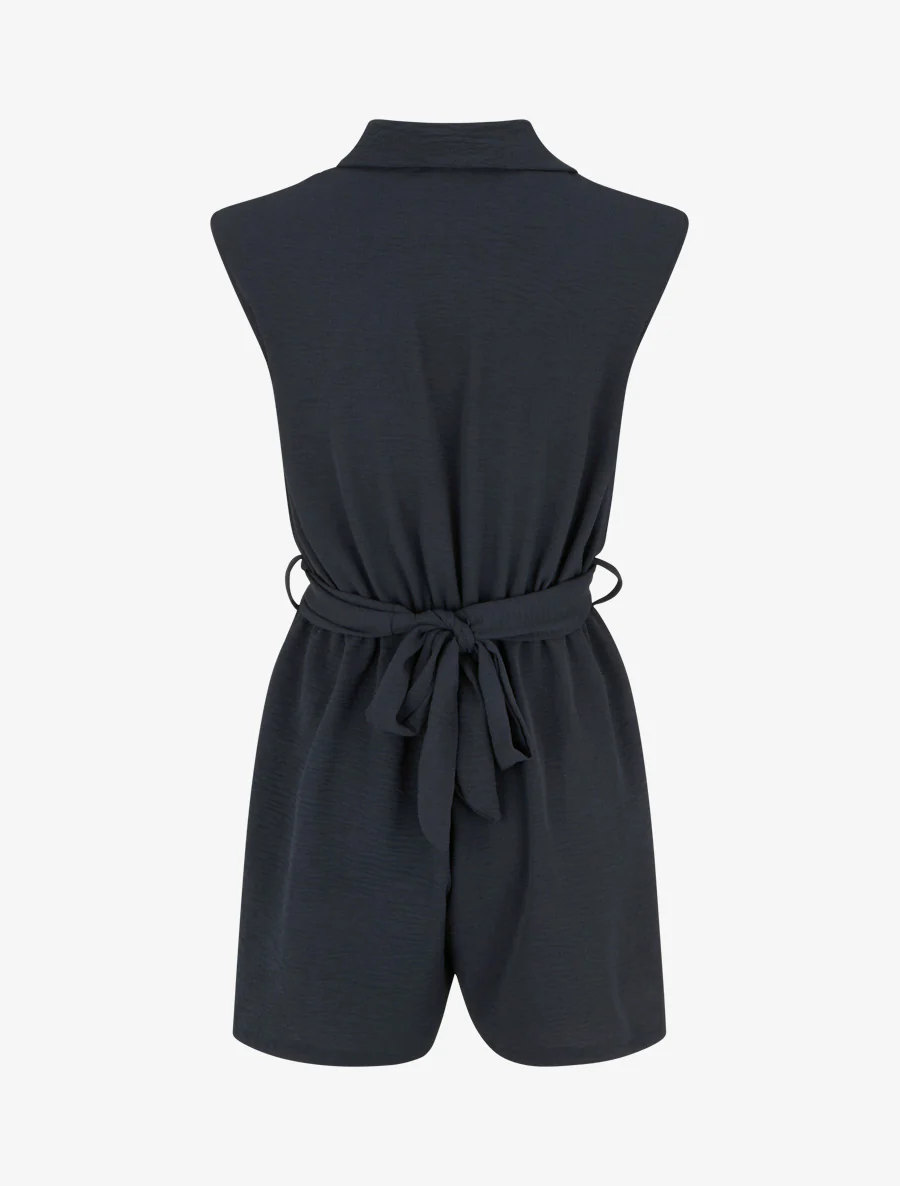 Mouwloze overslag jumpsuit - Marine - Image 2