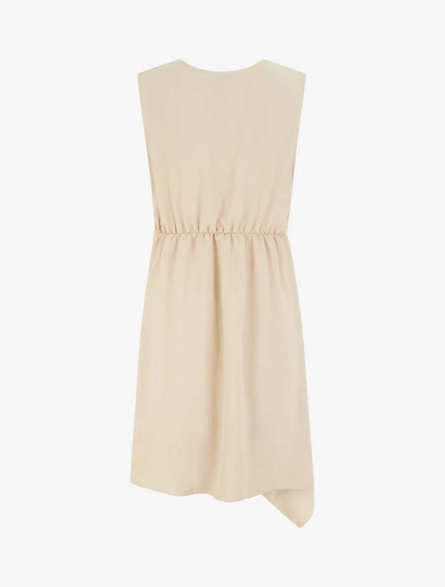 Mouwloze overslagjurk - Beige - Image 2
