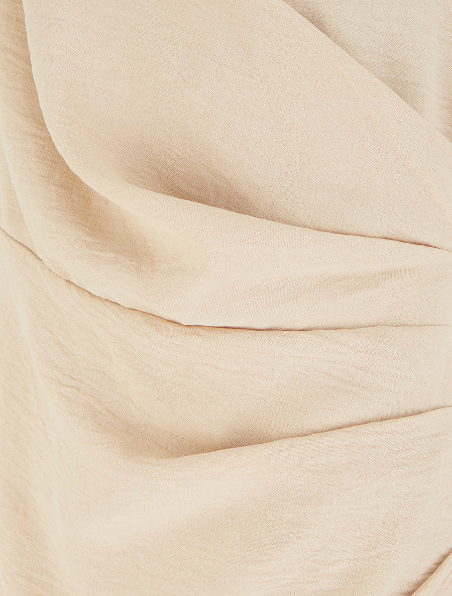 Mouwloze overslagjurk - Beige - Image 3