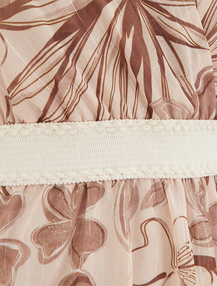 Mouwloze skaterjurk met bloemenprint - Bruin - Image 3