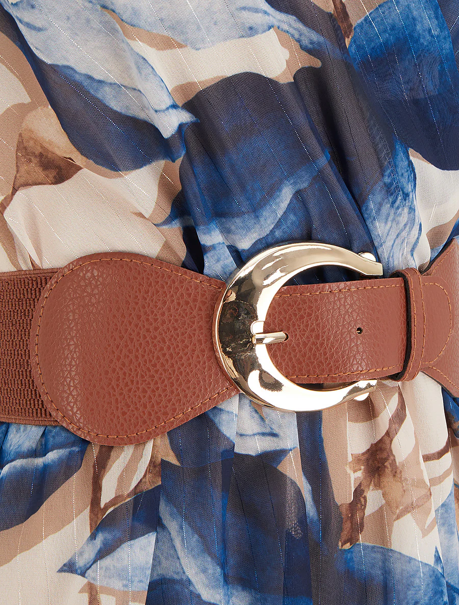 Mouwloze skaterjurk met grote bloemenprint - Marine - Image 3