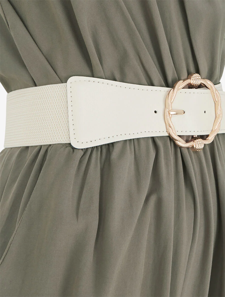 Mouwloze. soepele jumpsuit - Kakigroen - Image 3