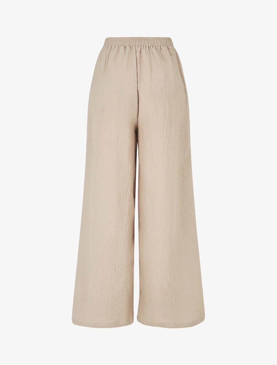 Mouwloze top en broek - Beige - Image 5