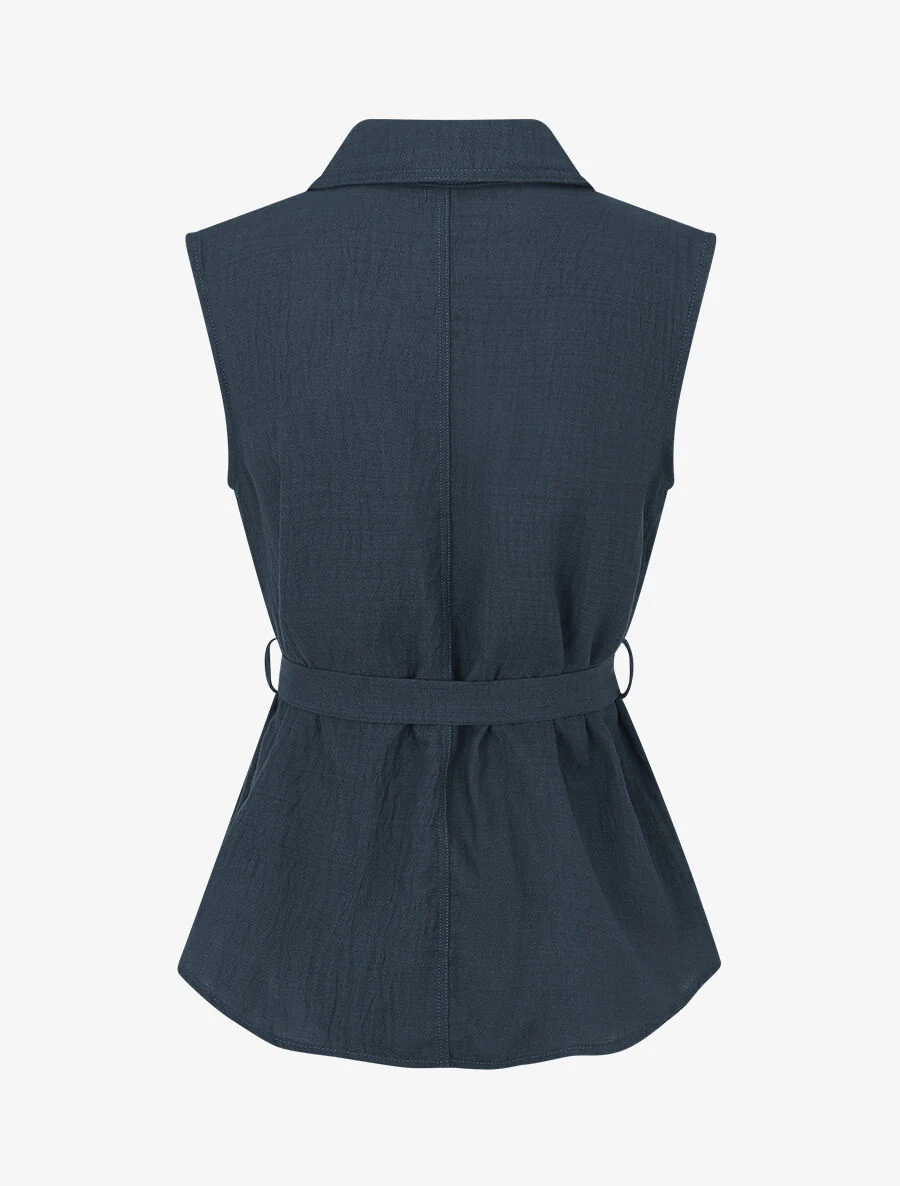 Mouwloze top en broek - Olie blauw - Image 3