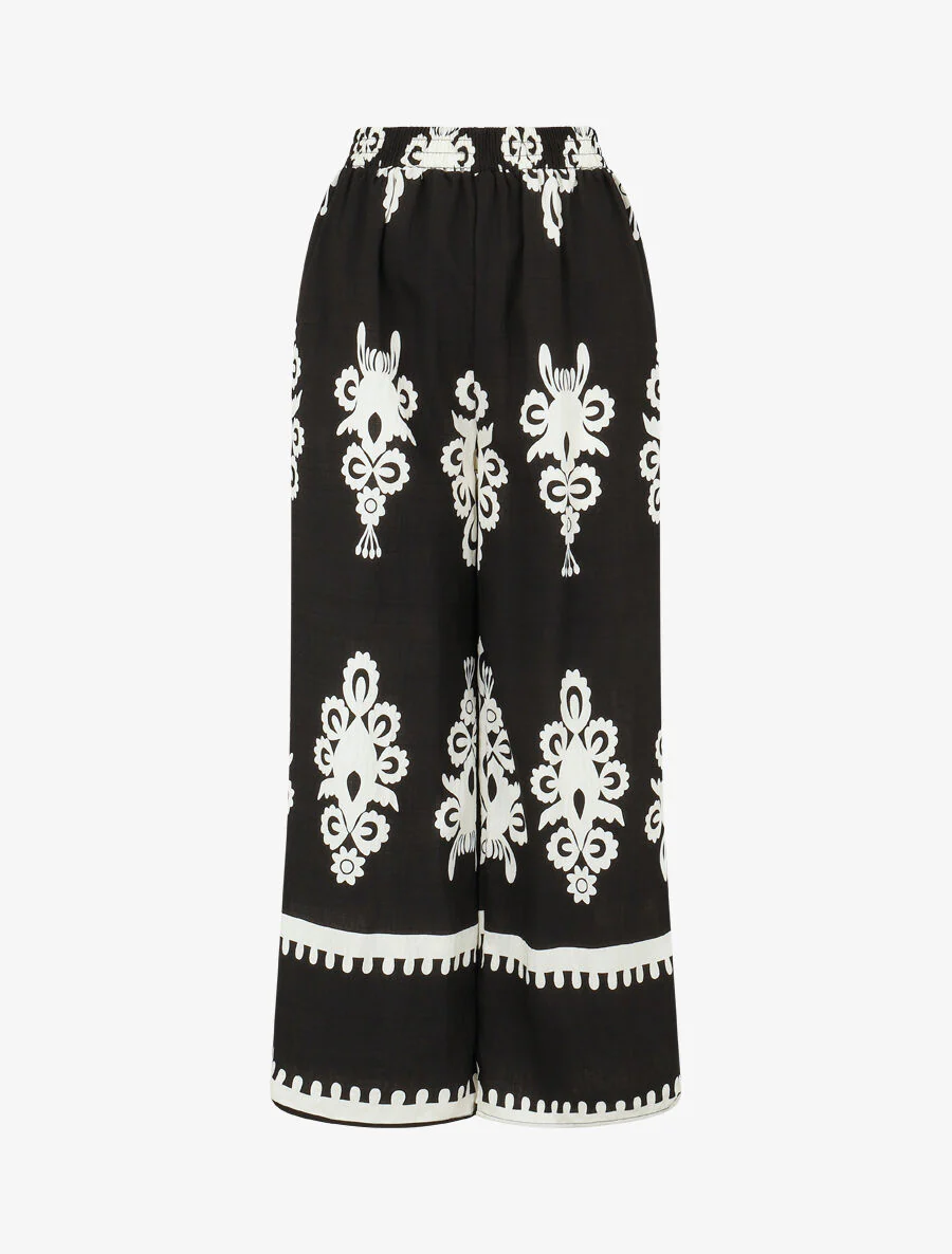 Mouwloze top en broek met ikatprint - zwart - Image 4