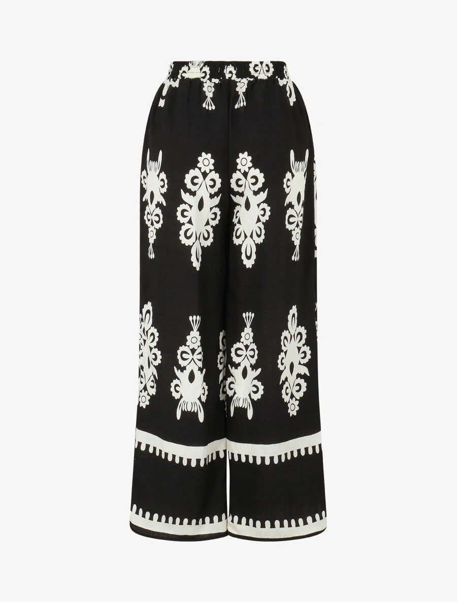 Mouwloze top en broek met ikatprint - zwart - Image 5