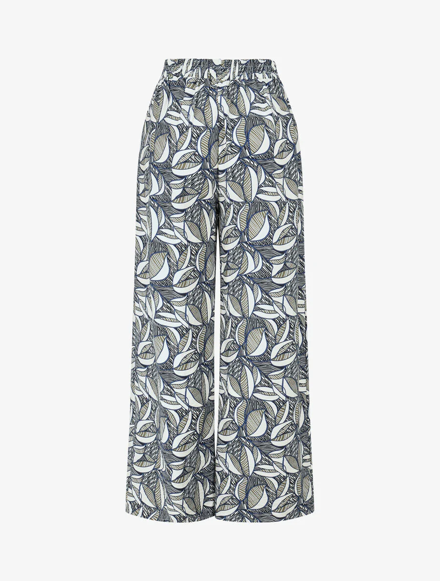 Mouwloze top en broek met waxprint - Marineblauw - Image 5