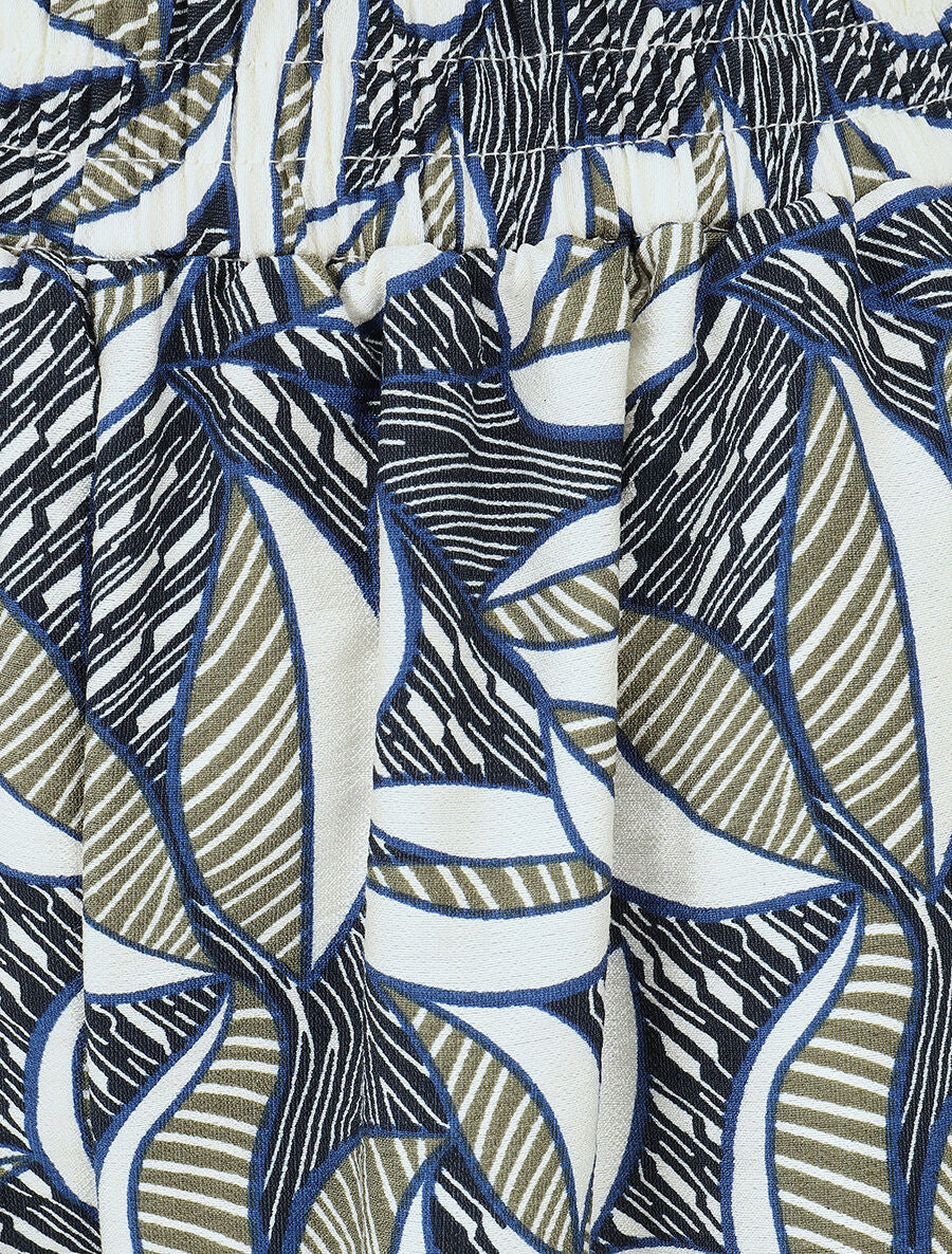Mouwloze top en broek met waxprint - Marineblauw - Image 6