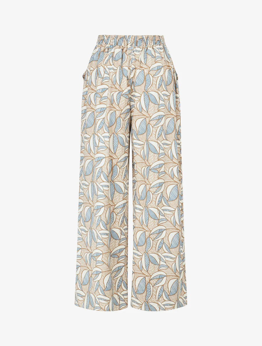 Mouwloze top en broek met waxprint - beige - Image 5