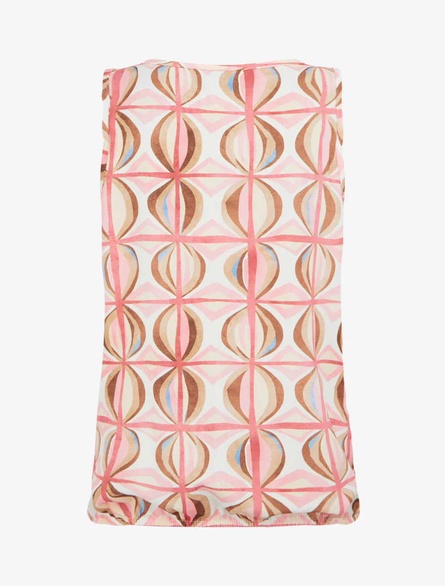 Mouwloze top met fantasieprint - Roos - Image 2