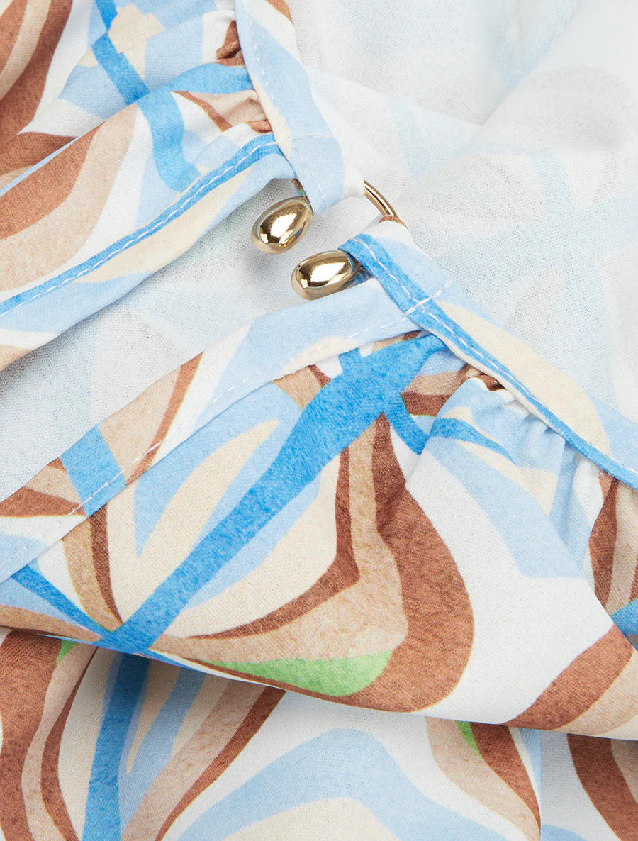 Mouwloze top met fantasieprint - Lichtblauw - Image 3