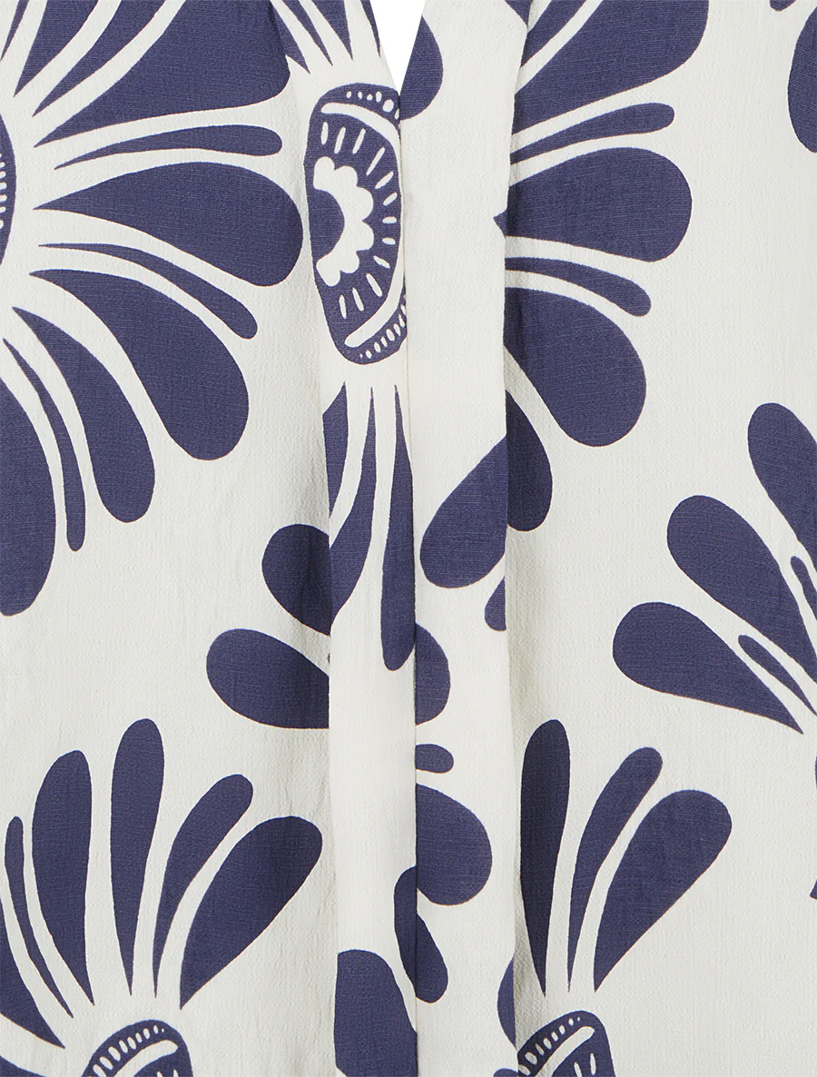 Mouwloze top met gestileerde bloemenprint - Marine - Image 3