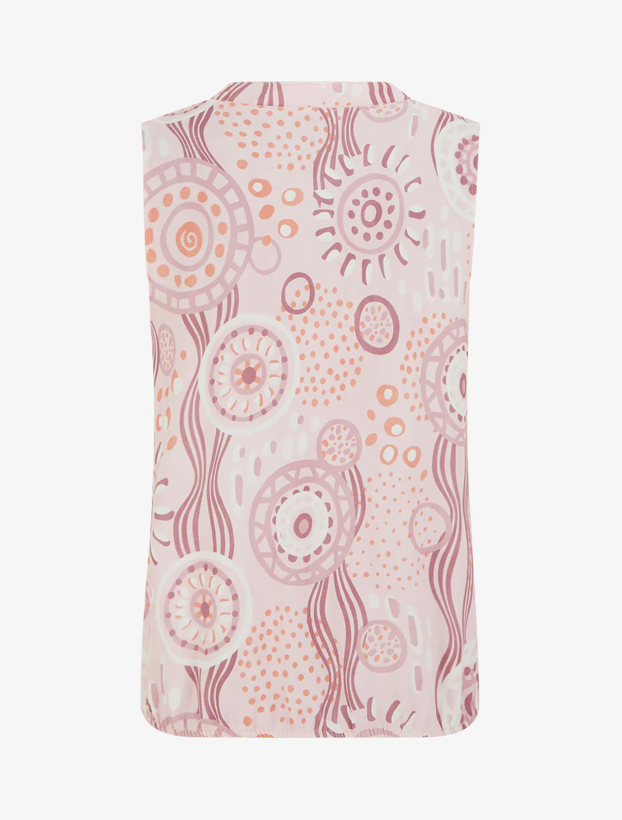 Mouwloze top met grafische print - Roos - Image 2