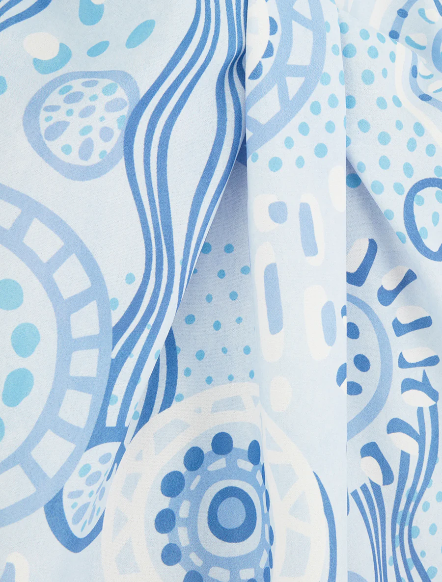 Mouwloze top met grafische print - Lichtblauw - Image 3