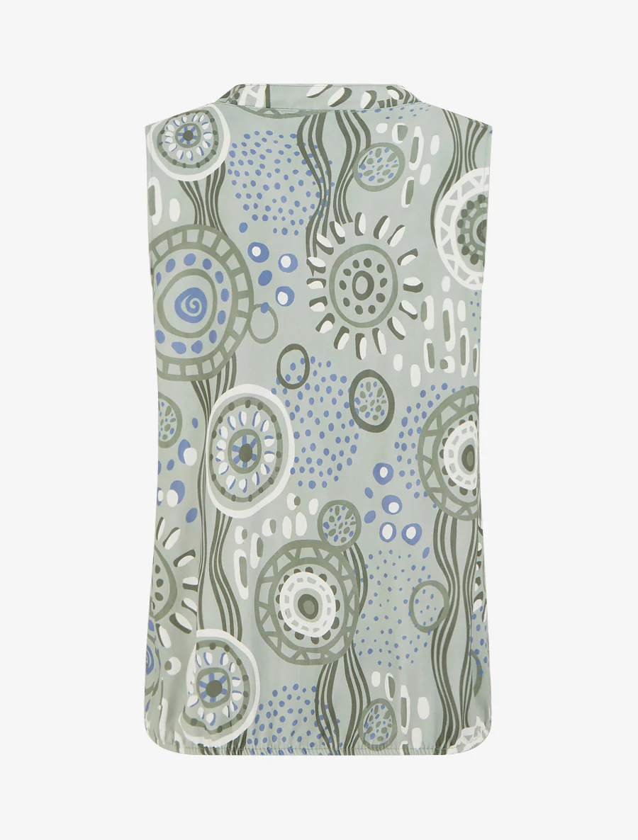 Mouwloze top met grafische print - Lichtgroen - Image 2
