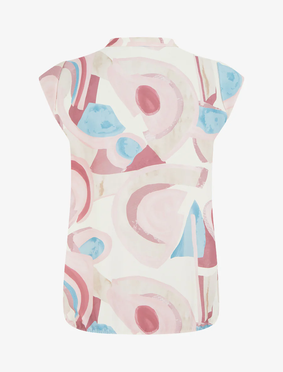 Mouwloze top met grafische print - Roos - Image 2