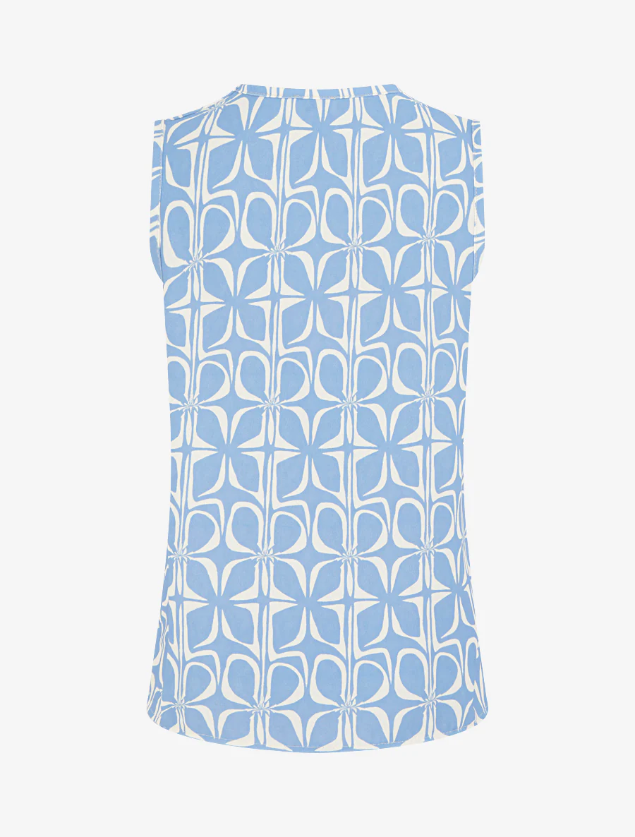 Mouwloze top met grafische print - Lichtblauw - Image 2