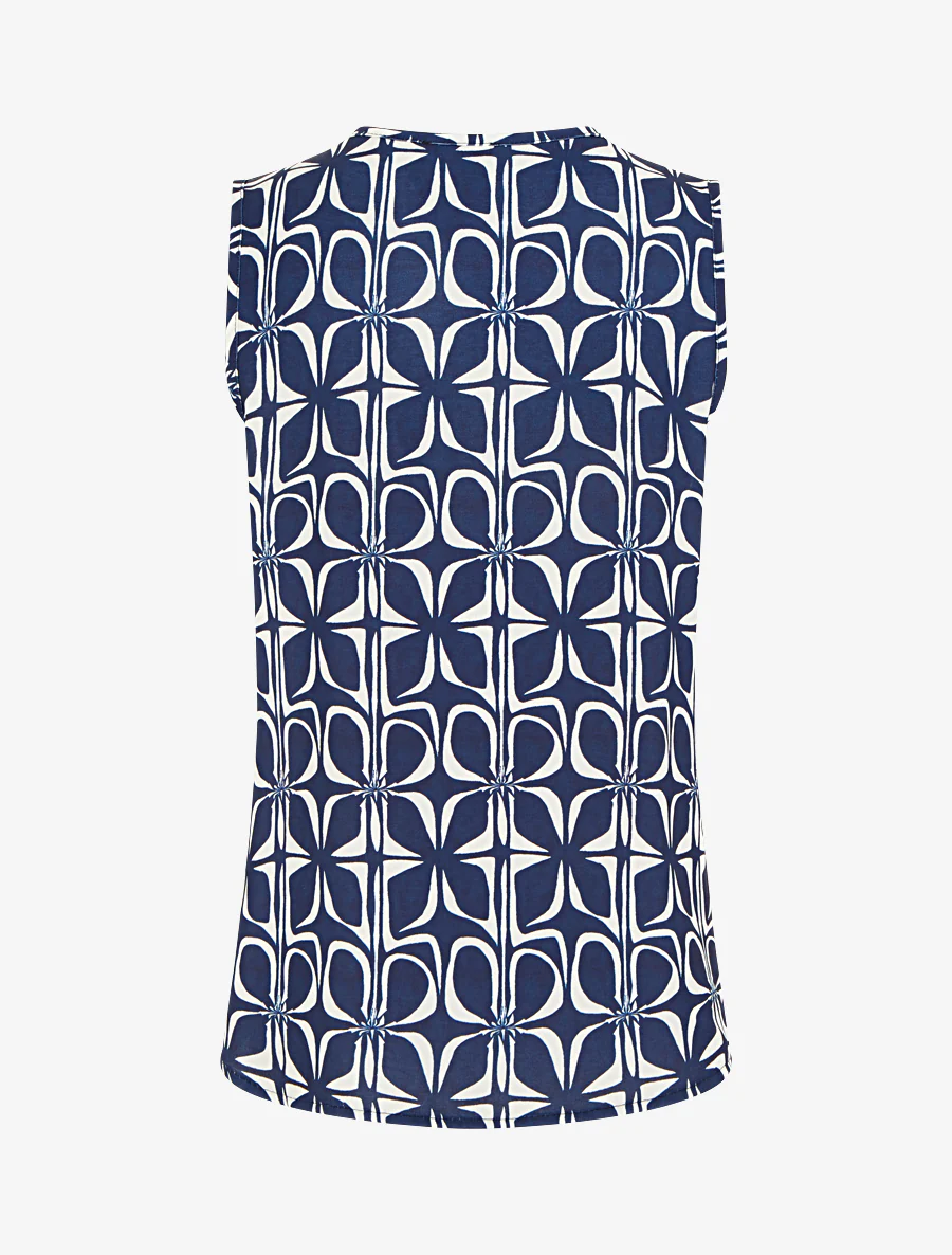 Mouwloze top met grafische print - Marine - Image 2