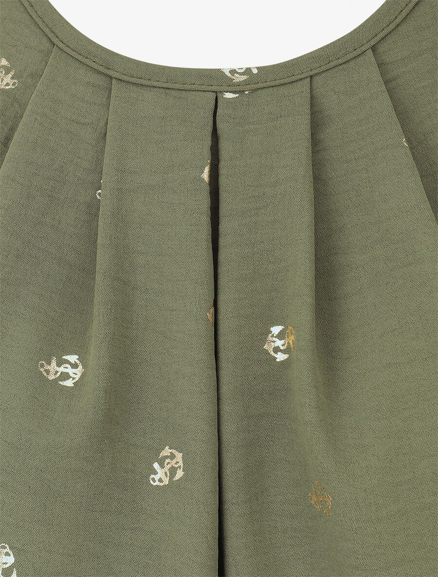 Mouwloze top met iriserende ankers - Khaki - Image 3