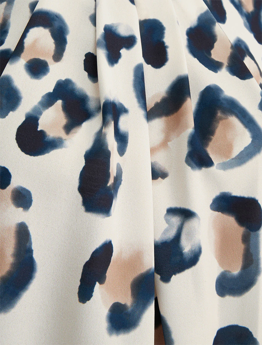 Mouwloze top met luipaardprint - Marine - Image 3