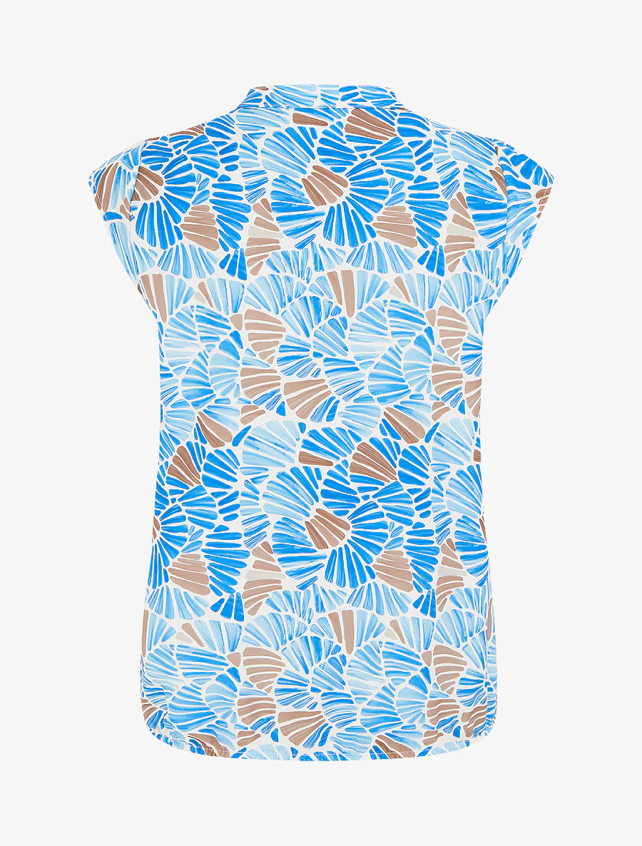 Mouwloze top met mozaïekprint - Lichtblauw - Image 2
