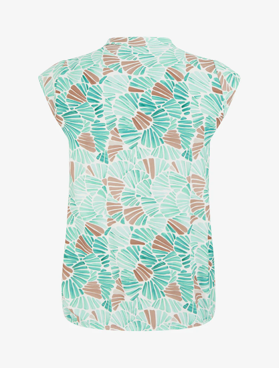 Mouwloze top met mozaïekprint - Watergroen - Image 2
