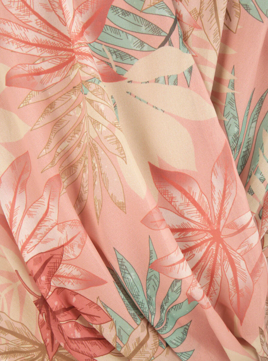 Mouwloze top met plantenprint - Roze - Image 3