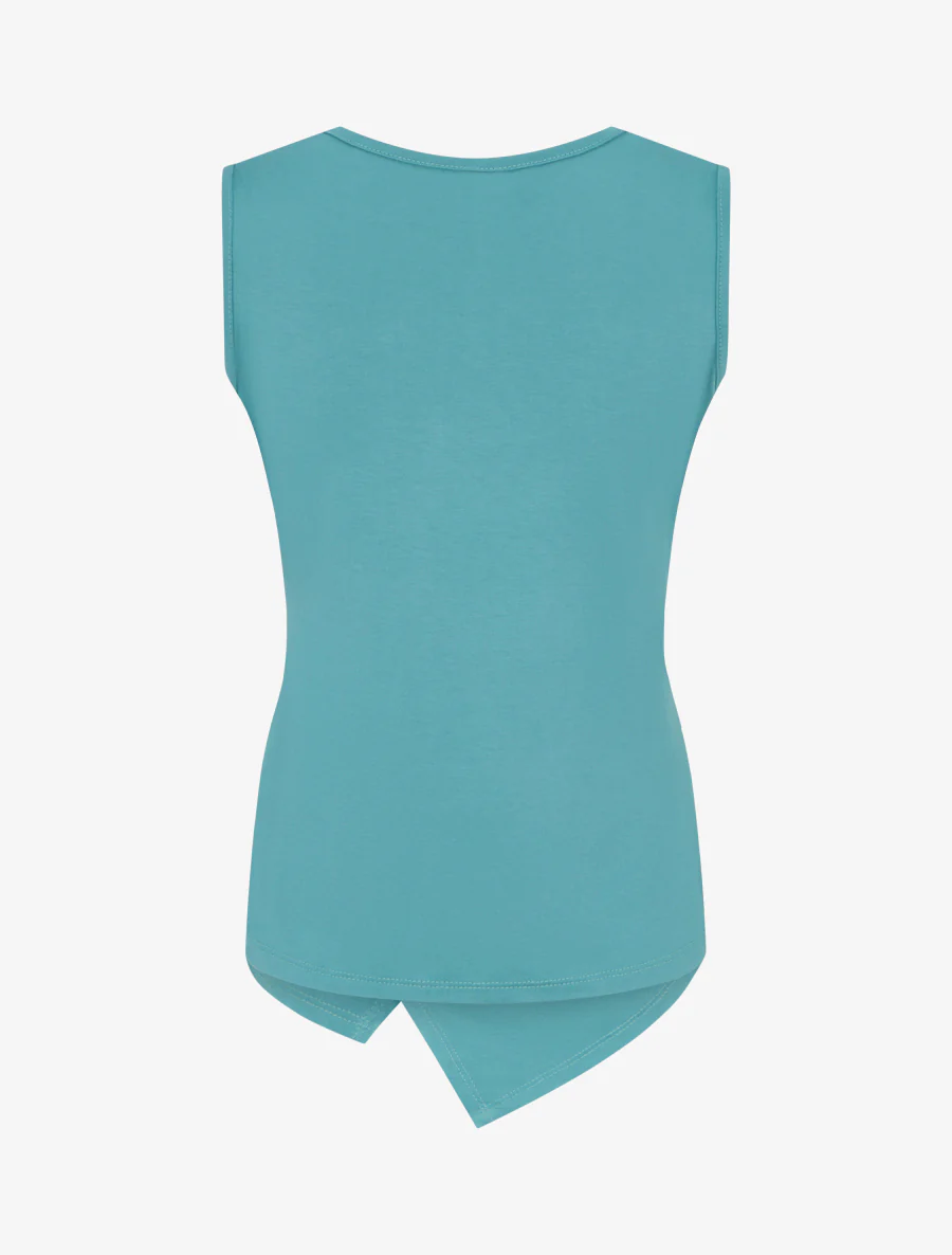 Mouwloze top met ringdetails - Turkoois - Image 2