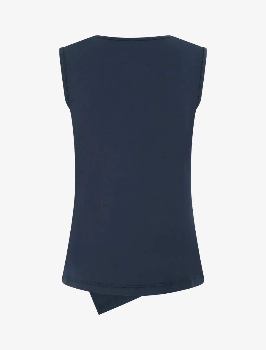 Mouwloze top met ronde hals. - Marine - Image 2