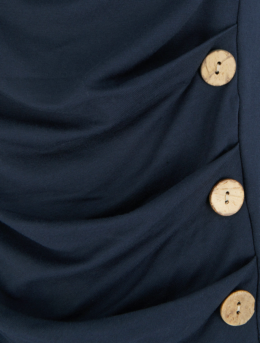 Mouwloze top met ronde hals. - Marine - Image 3