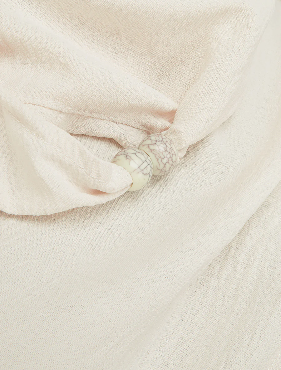 Mouwloze top met sieraden inzetstuk - Beige - Image 3