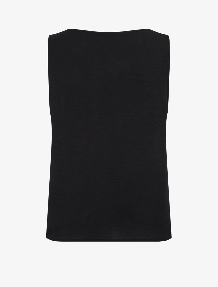 Mouwloze top met sieraden inzetstuk - Zwart - Image 2