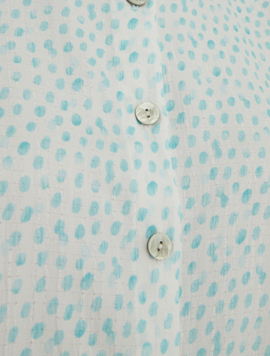 Mouwloze top met stippenprint - Turkoois - Image 3