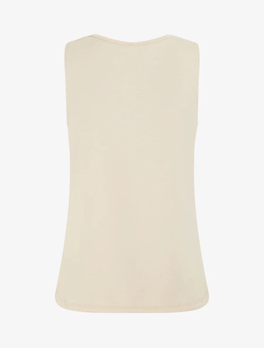 Mouwloze top met textuur juweel - Beige - Image 2