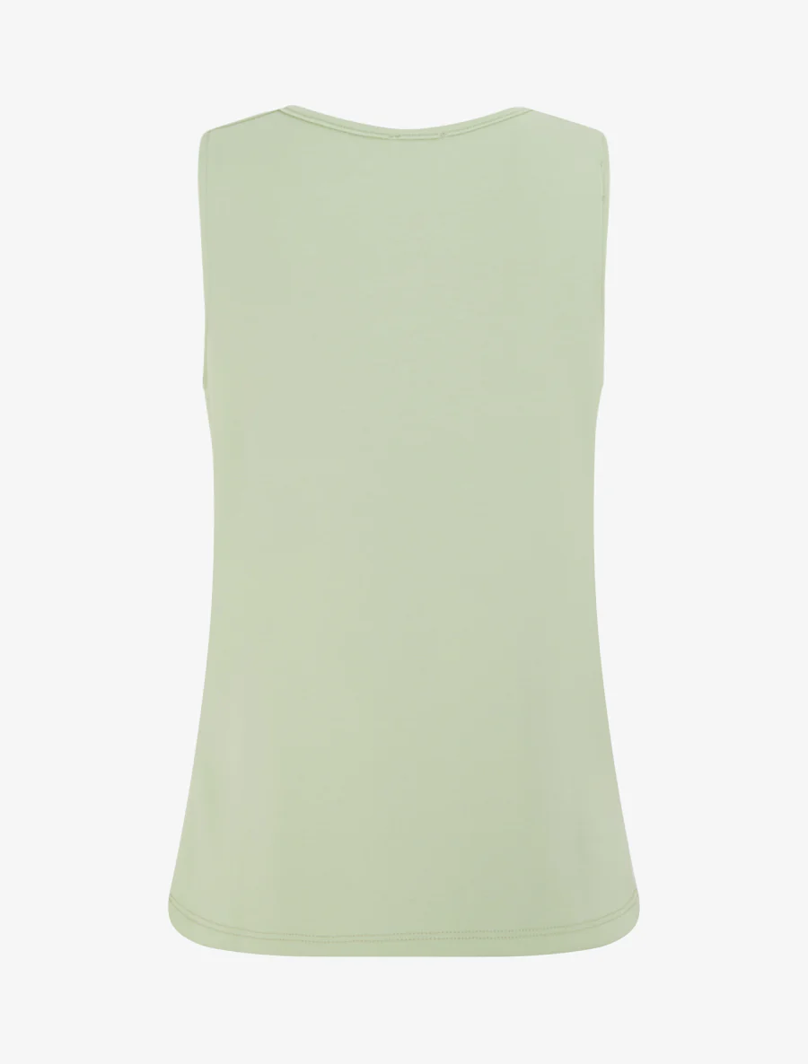 Mouwloze top met textuur juweel - Amandelgroen - Image 2