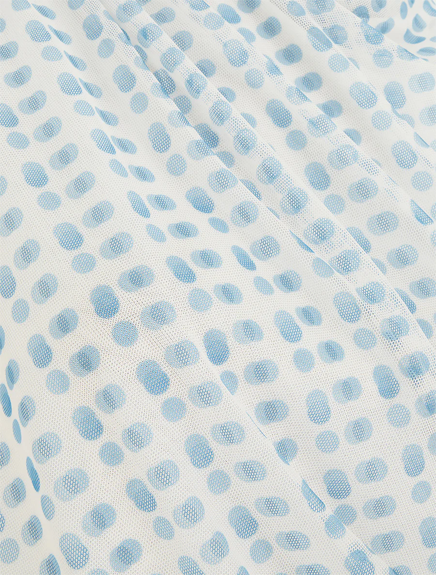 Mouwloze top van tule met stippen - Blauw - Image 3