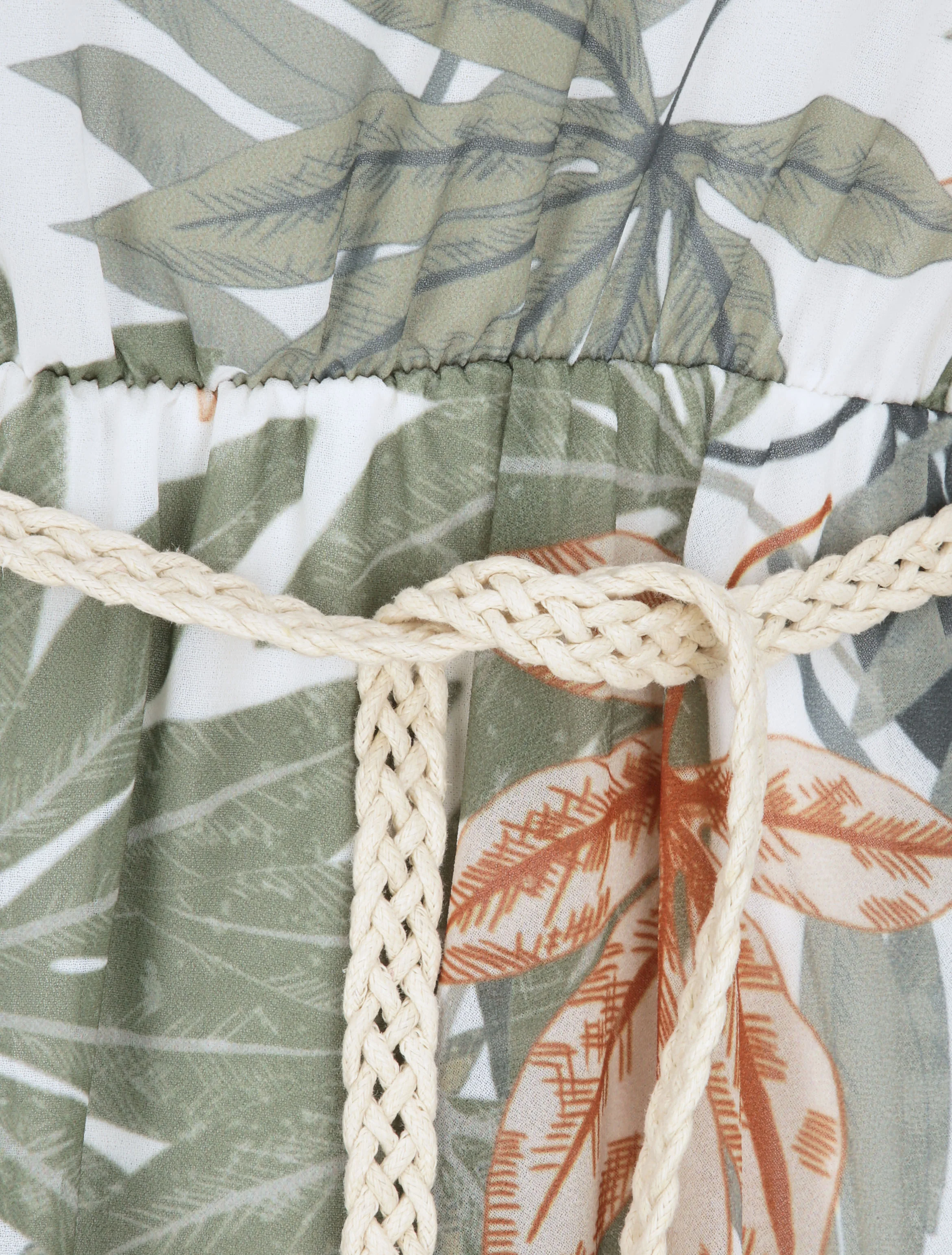Mouwloze skaterjurk met tropische print - Wit - Image 3