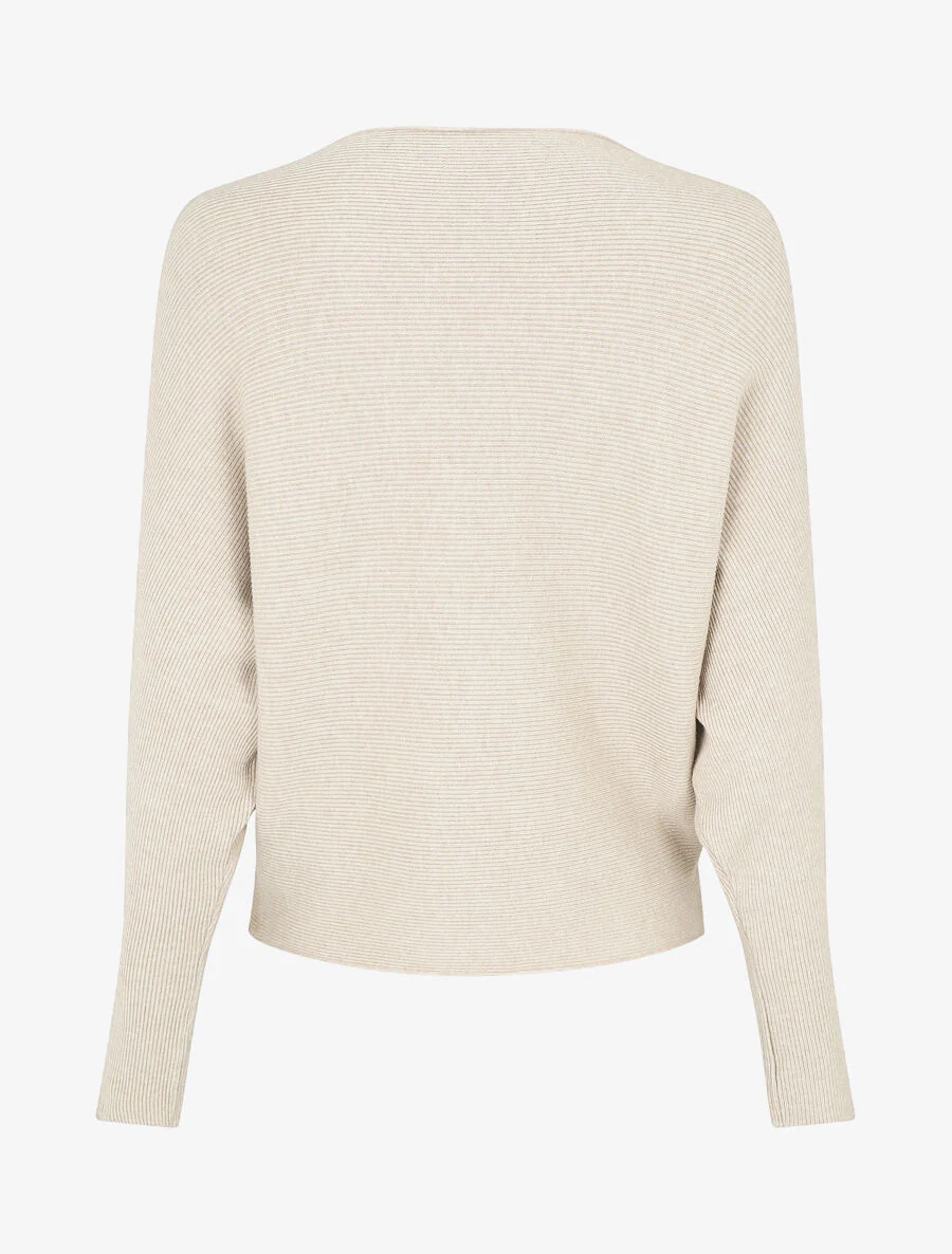 Nauwsluitend trui met boothals - beige - Image 2