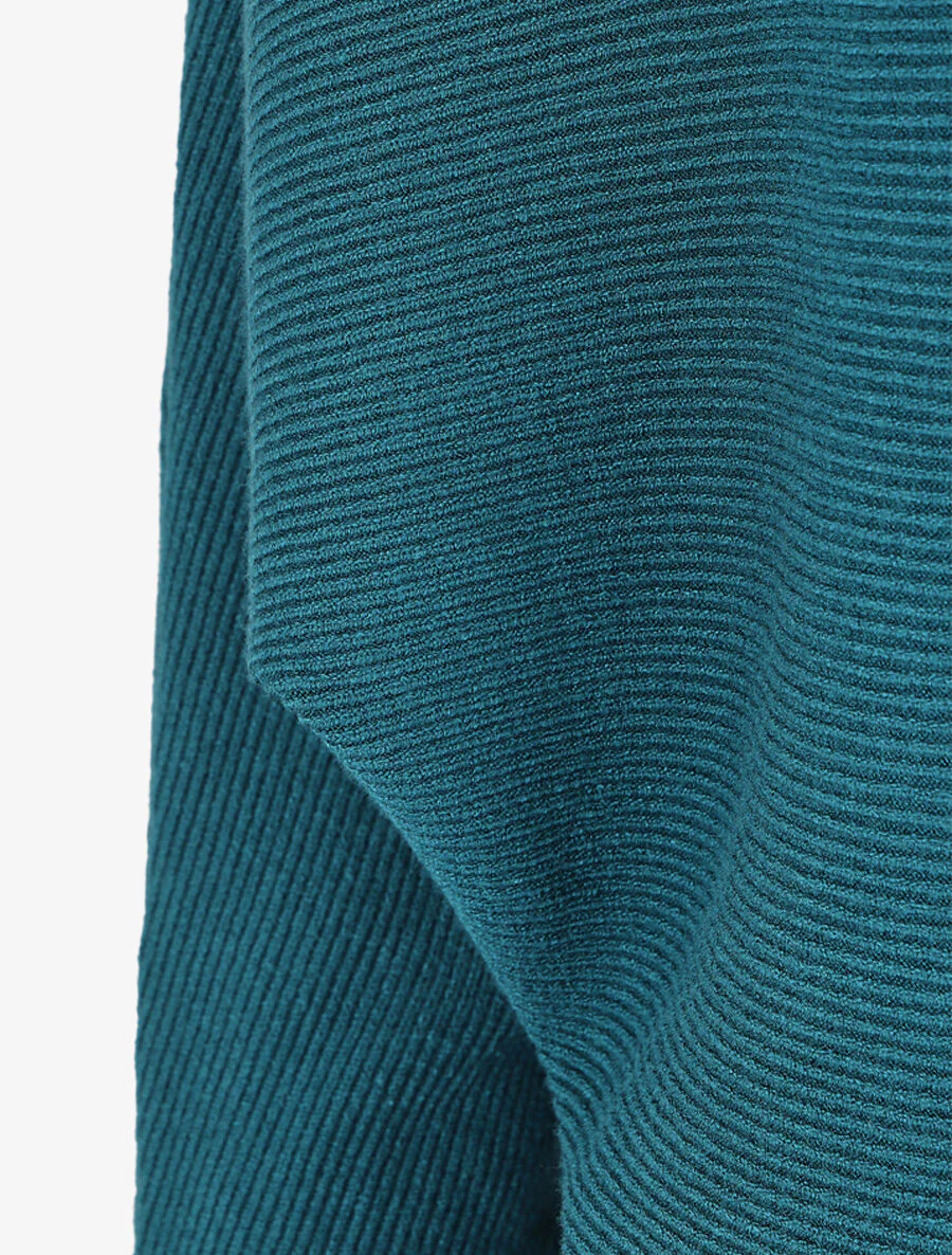 Nauwsluitend trui met boothals - Blauwgroen - Image 3