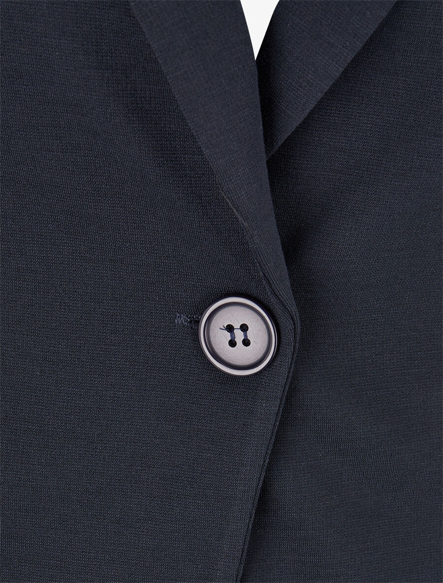 Nauwsluitende jas met ingekeepte kraag - Marineblauw - Image 3