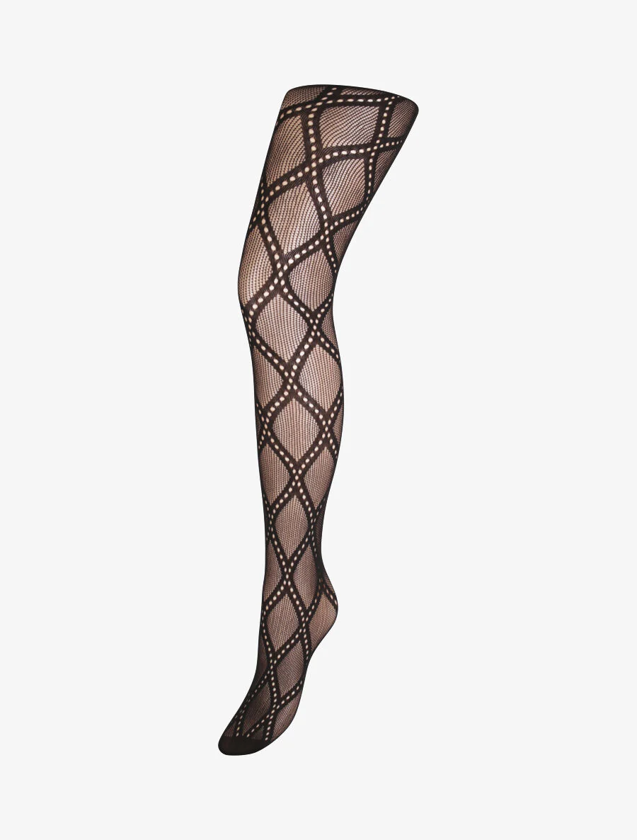 Netpanty's met opengewerkte mazen - Zwart