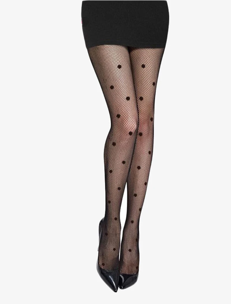 Netpanty's met stippen - zwart