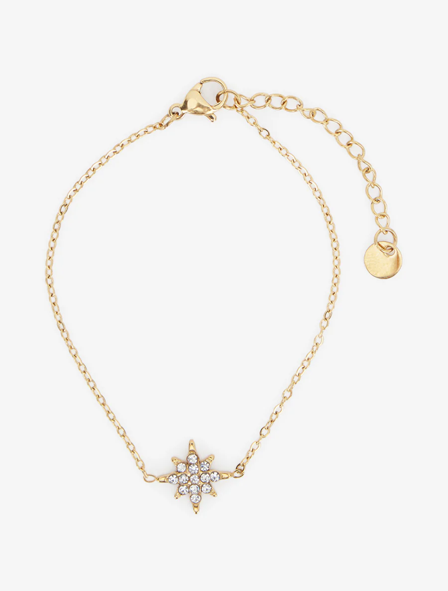 Noordster armband versierd met witte zirkonia's - Goud - Image 2