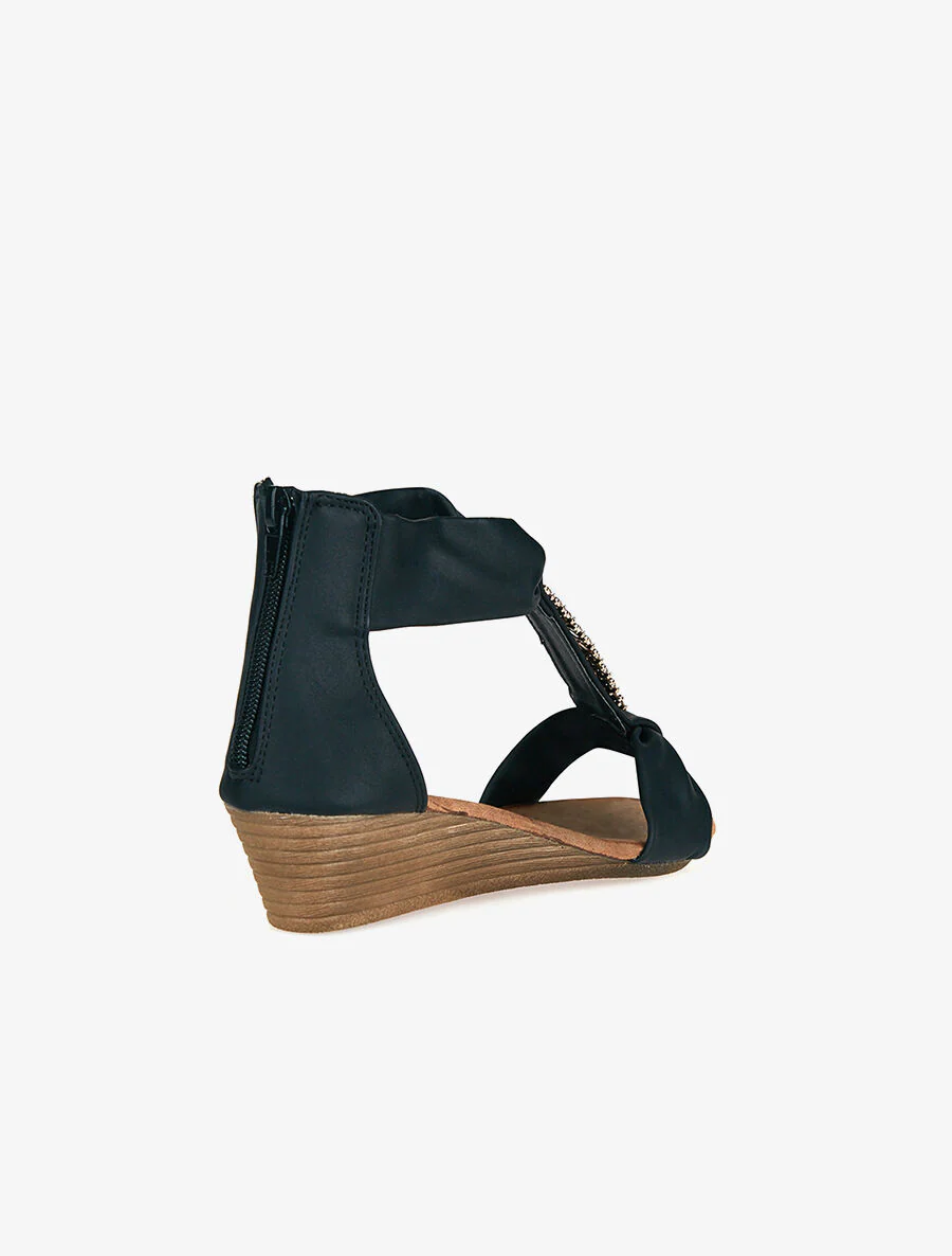 Sierlijke sandalen met strass - zwart - Image 4