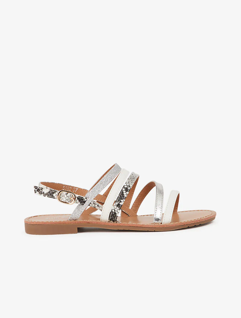 Sandalen met meerdere bandjes met dierenprint - wit - Image 2
