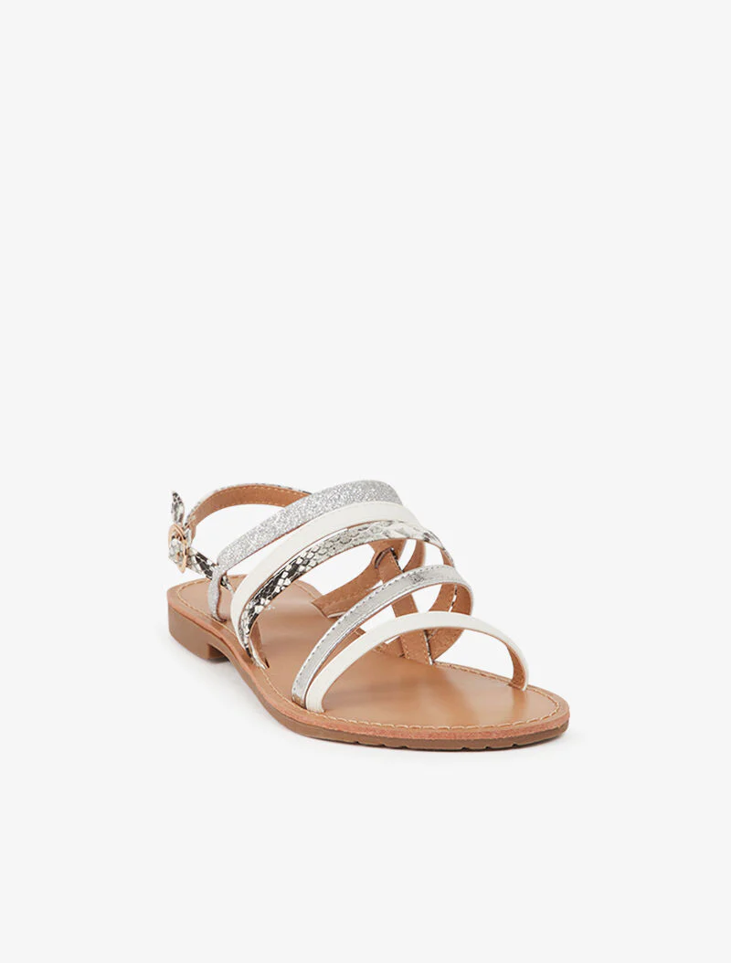 Sandalen met meerdere bandjes met dierenprint - wit - Image 3