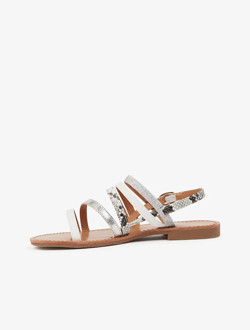 Sandalen met meerdere bandjes met dierenprint - wit - Image 4