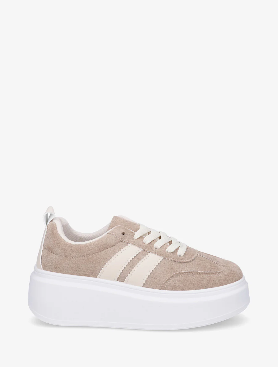 Nubuck-effect sneakers met strepen - Mol